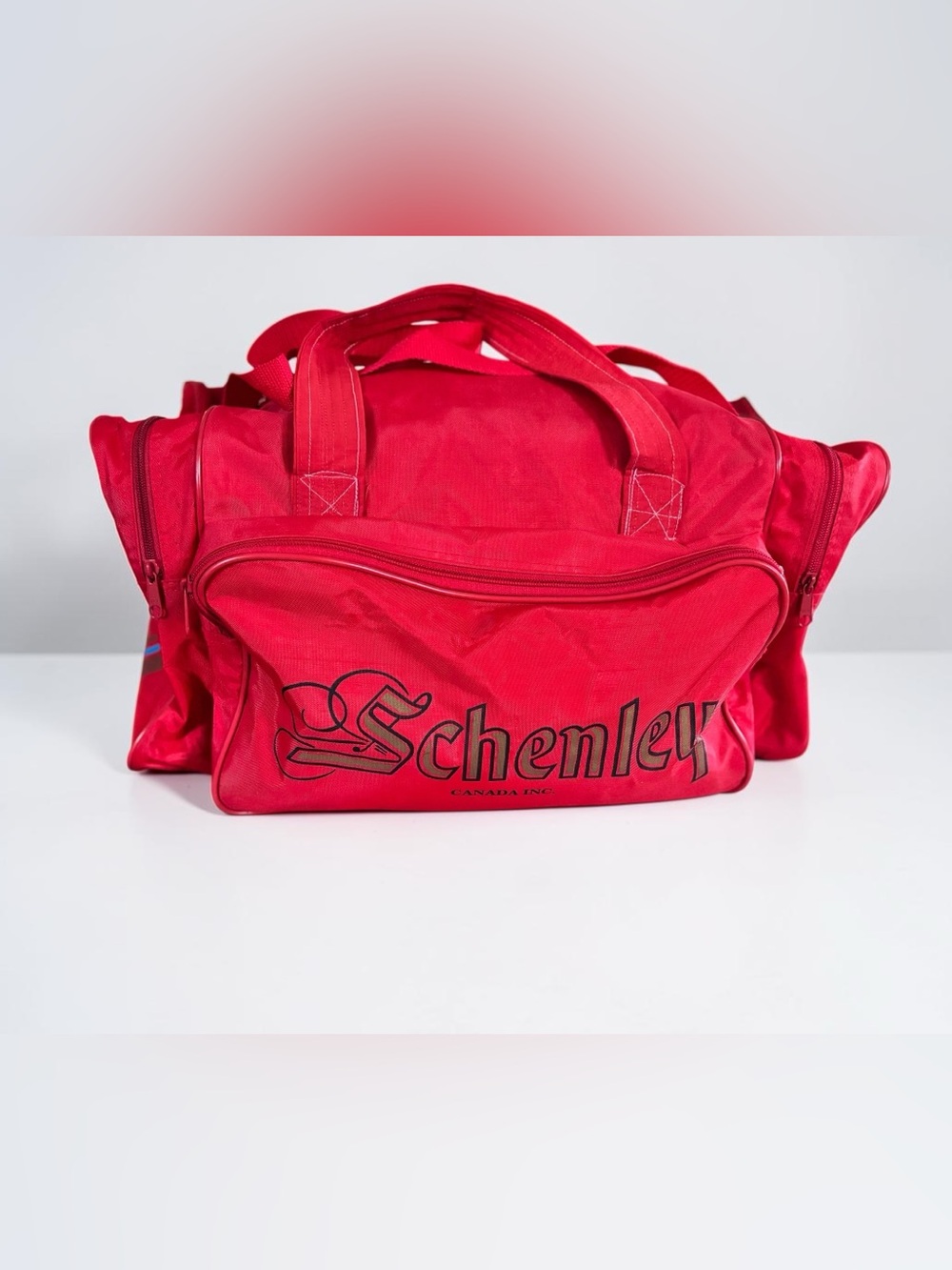 Vintage Schenley Canada Red Duffel Travel Gym Bag